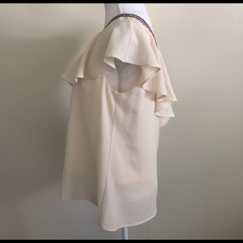 Anthropologie Paper Crane One Shoulder Blouse M - Picture 4 of 7